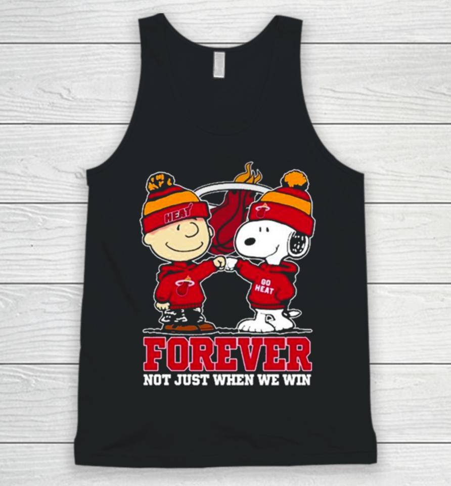Snoopy Fist Bump Charlie Brown Miami Heat Forever Not Just When We Win Unisex Tank Top