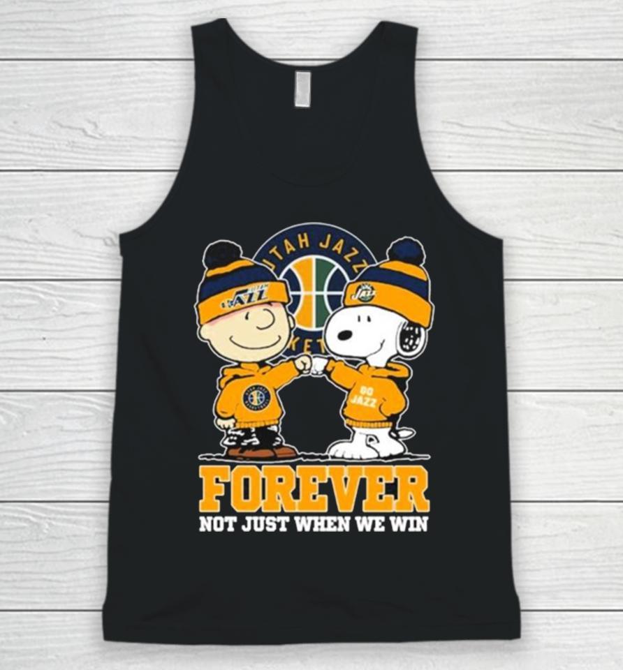 Snoopy Fist Bump Charlie Brown Utah Jazz Forever Not Just When We Win Unisex Tank Top