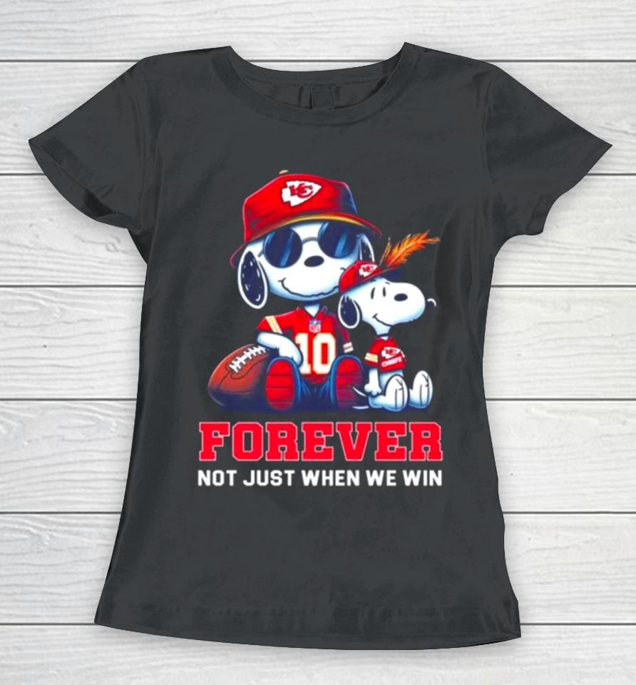Snoopy Kansas City Chiefs 2024 Forever Not Just When We Win Women T-Shirt