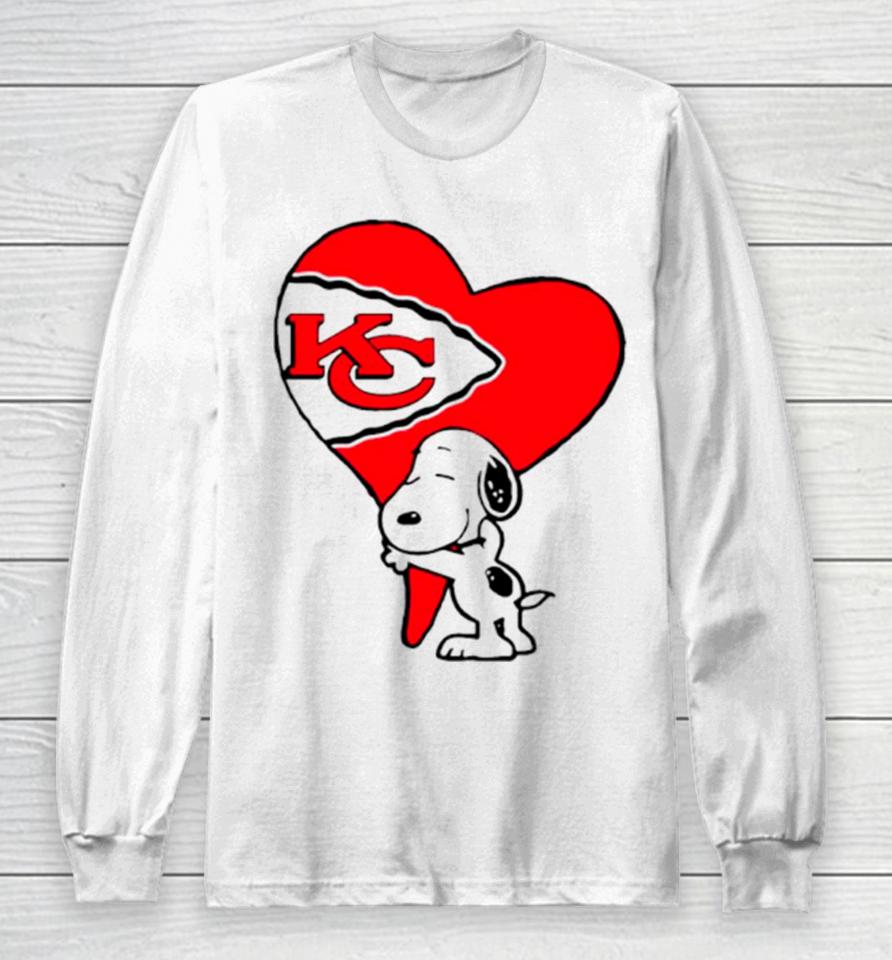 Snoopy Kc Kansas City Chiefs Heart Love Cartoon Football Long Sleeve T-Shirt