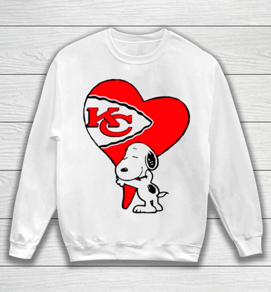 Snoopy Kc Kansas City Chiefs Heart Love Cartoon Football Sweatshirt