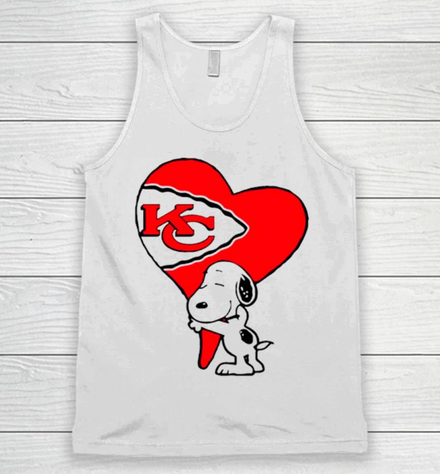 Snoopy Kc Kansas City Chiefs Heart Love Cartoon Football Unisex Tank Top