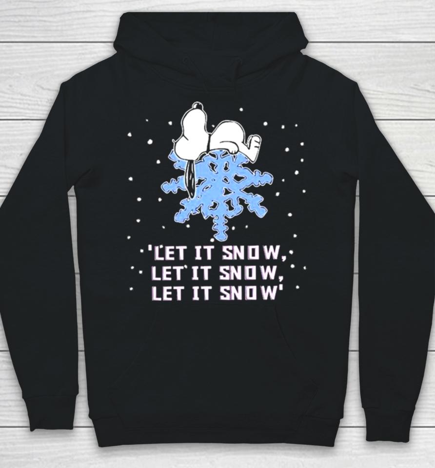 Snoopy Lying On Snowflake Let It Snow Christmas 2023 Illustration Hoodie