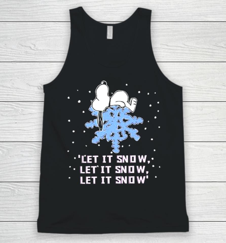 Snoopy Lying On Snowflake Let It Snow Christmas 2023 Illustration Unisex Tank Top