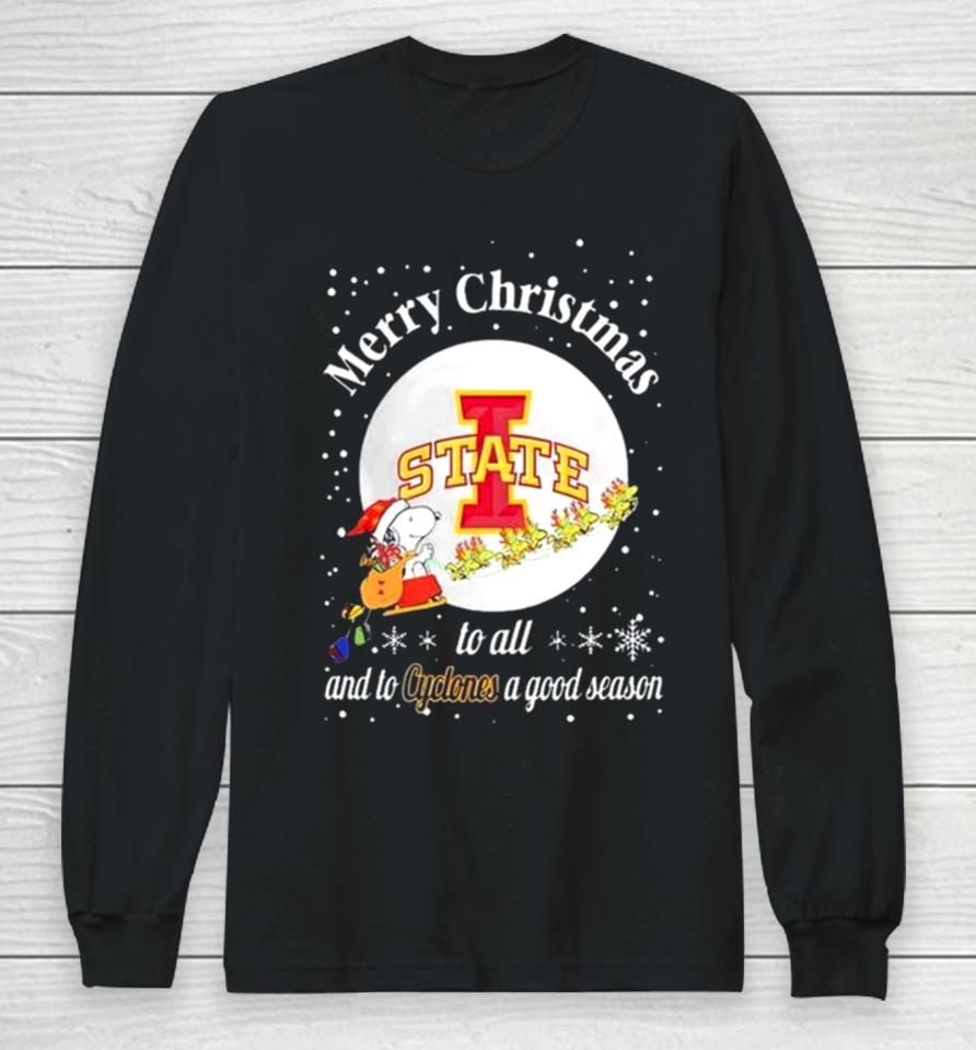 Snoopy Merry Christmas To All And To State Cyclones A Good Season Long Sleeve T-Shirt