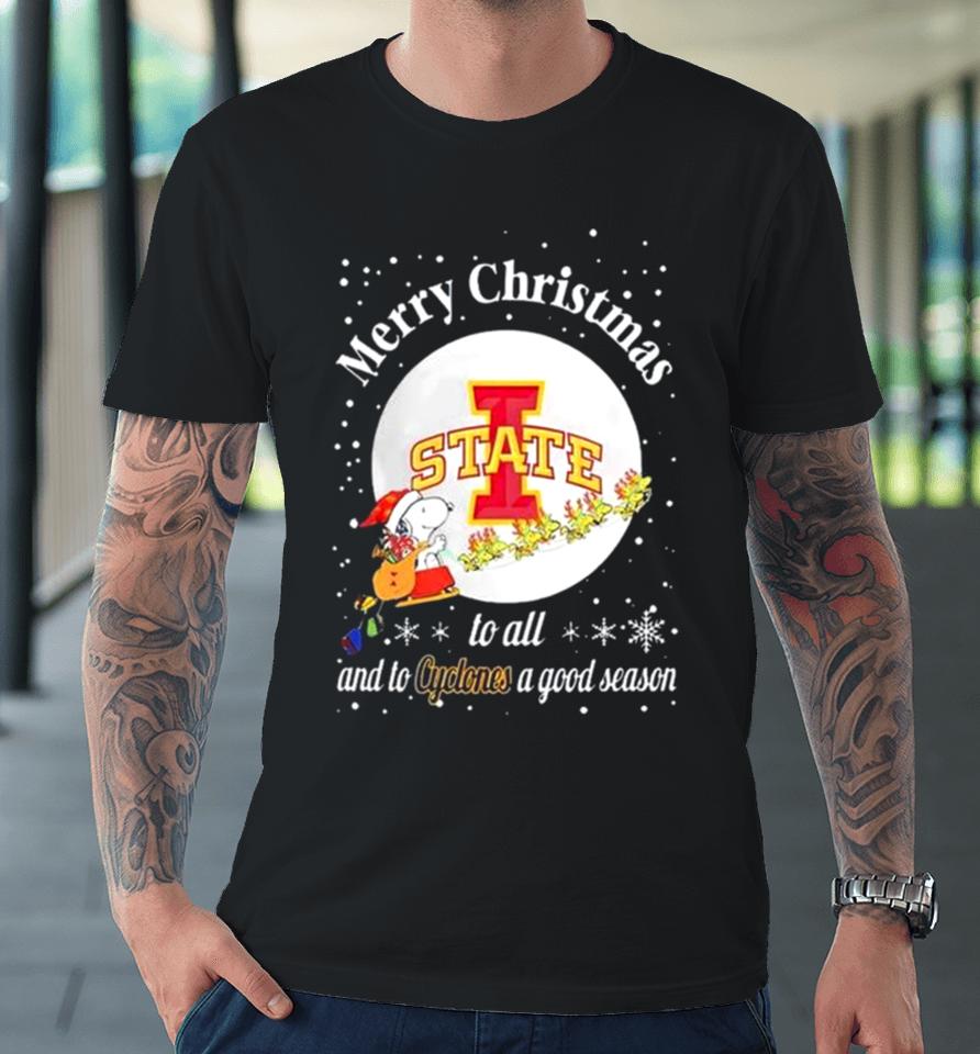 Snoopy Merry Christmas To All And To State Cyclones A Good Season Premium T-Shirt