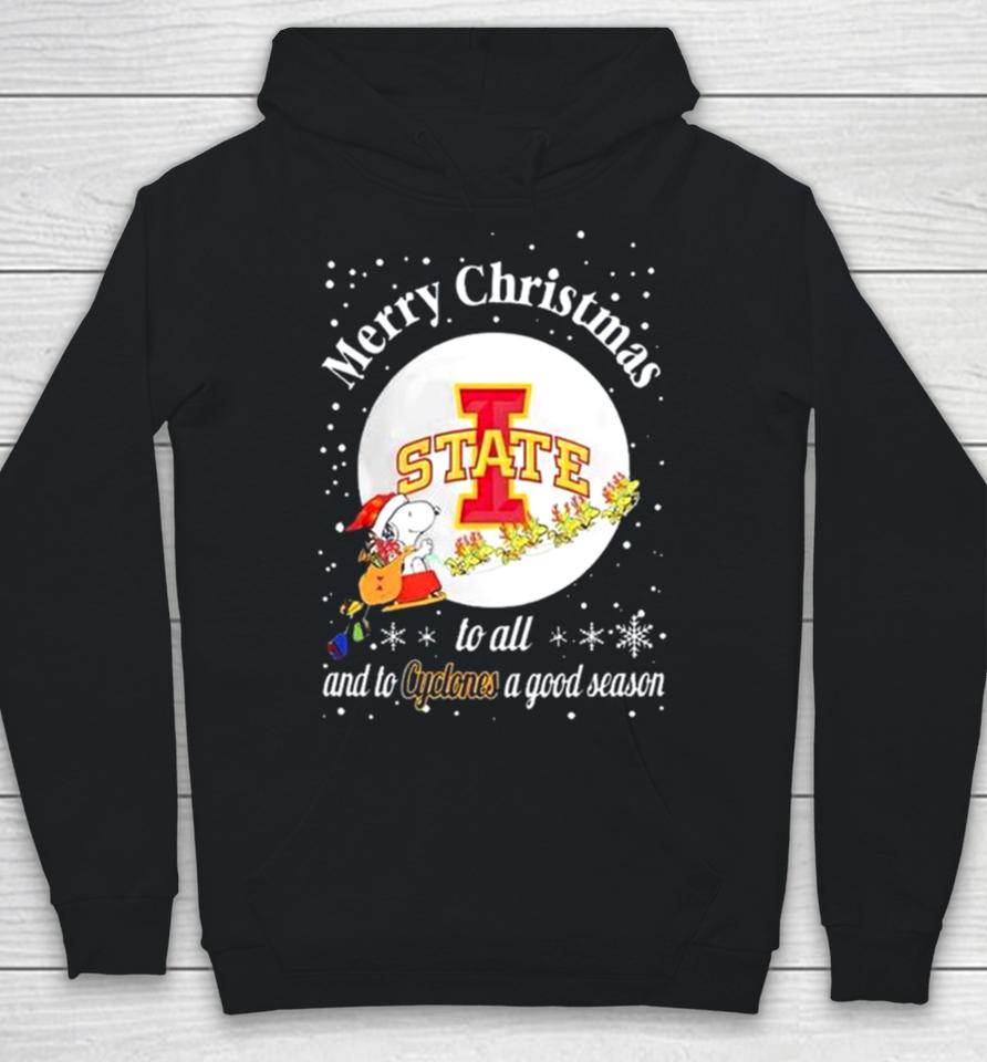 Snoopy Merry Christmas To All And To State Cyclones A Good Season Hoodie