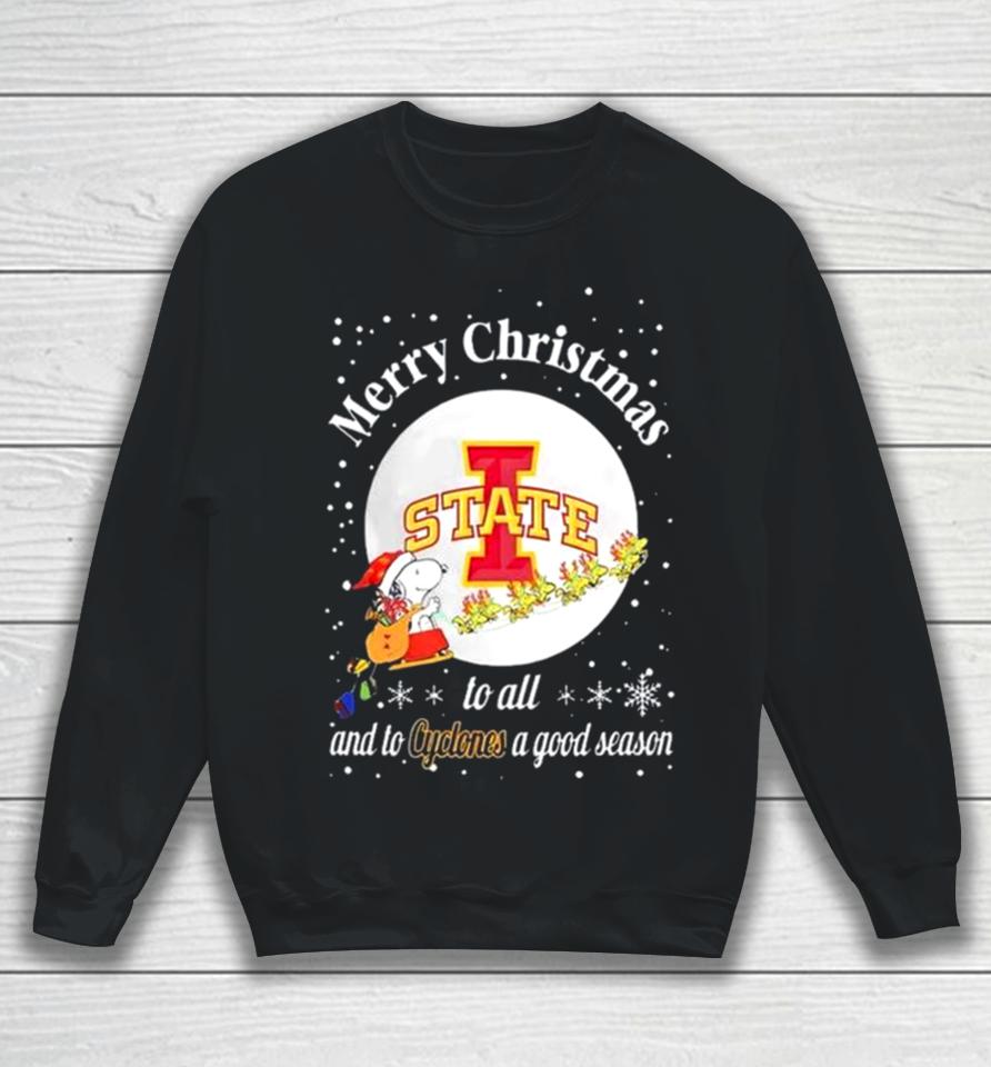 Snoopy Merry Christmas To All And To State Cyclones A Good Season Sweatshirt