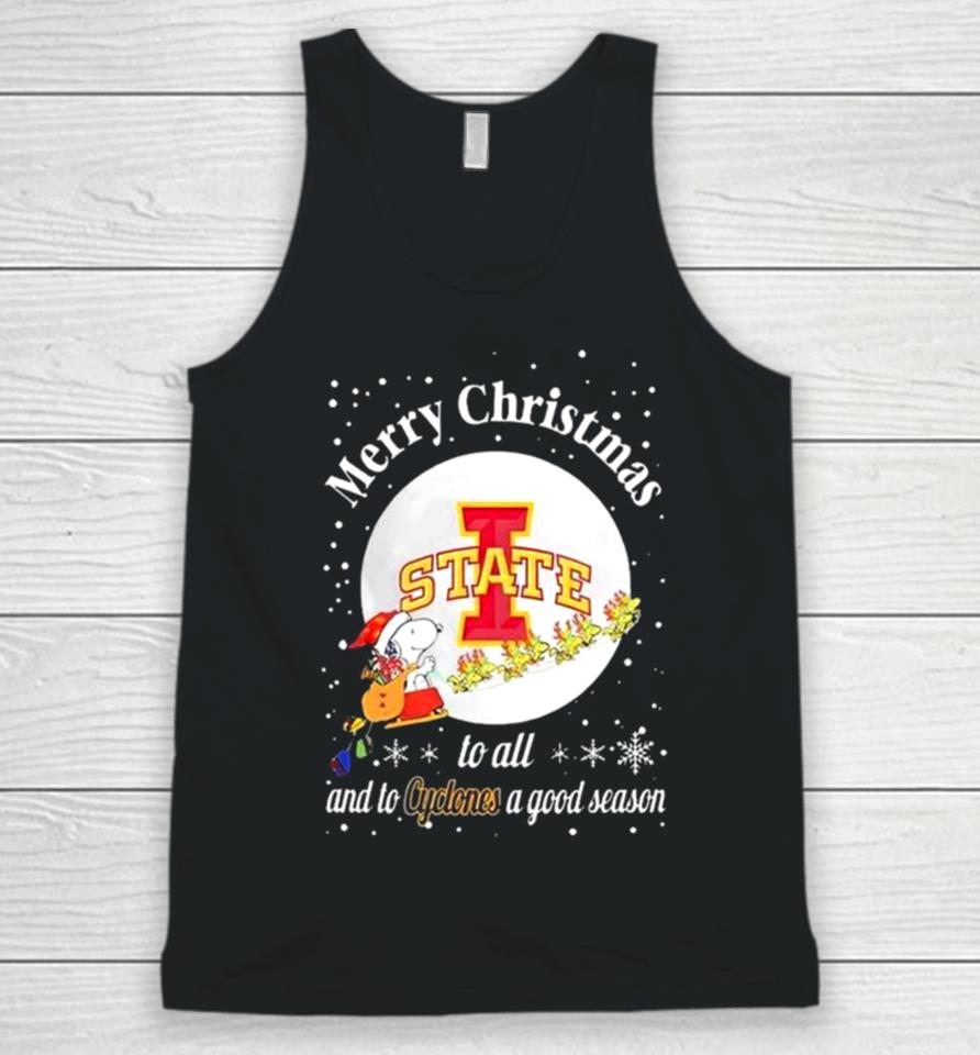 Snoopy Merry Christmas To All And To State Cyclones A Good Season Unisex Tank Top