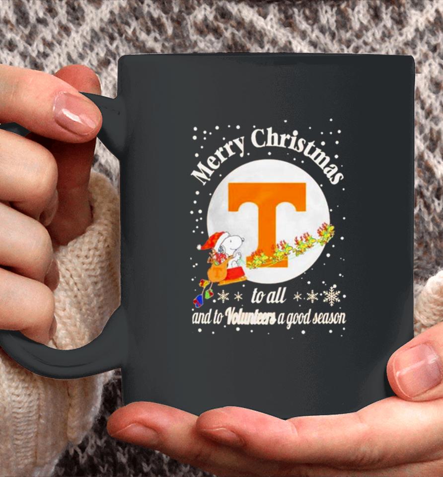Snoopy Merry Christmas To All And To Tennessee Volunteers A Good Season Coffee Mug