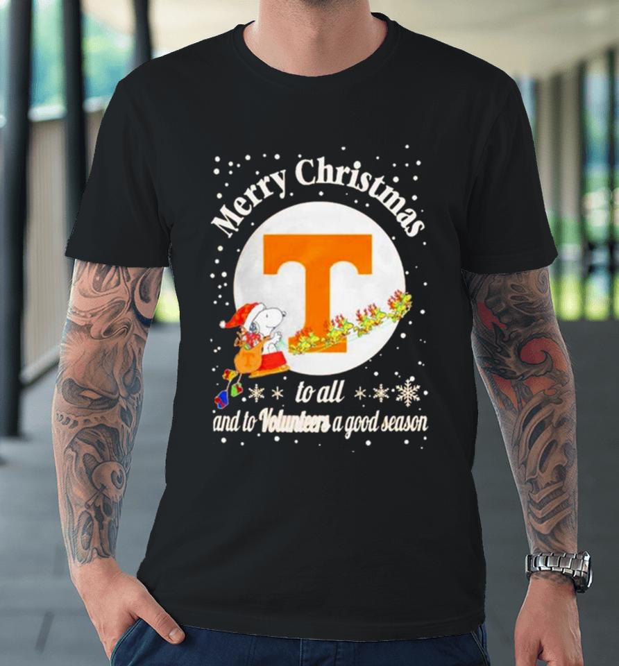 Snoopy Merry Christmas To All And To Tennessee Volunteers A Good Season Premium T-Shirt