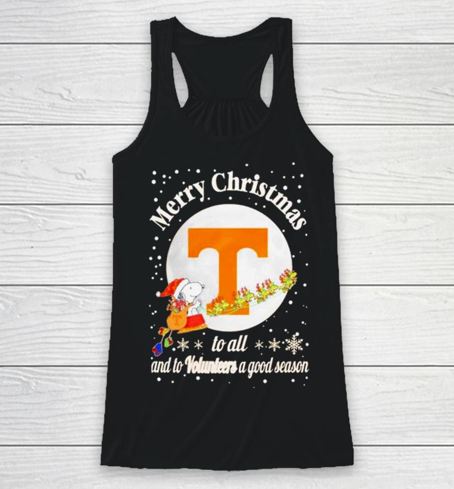 Snoopy Merry Christmas To All And To Tennessee Volunteers A Good Season Racerback Tank