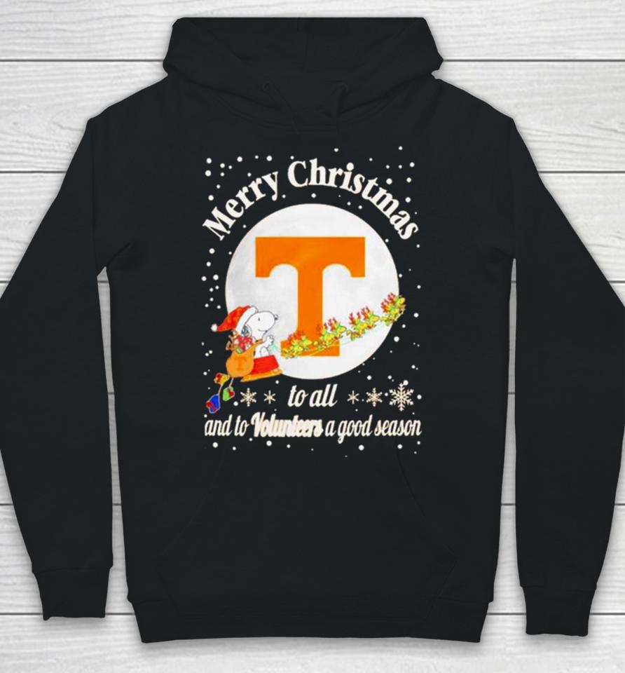 Snoopy Merry Christmas To All And To Tennessee Volunteers A Good Season Hoodie