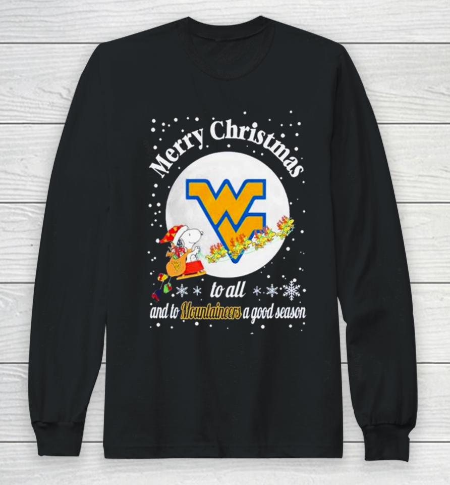 Snoopy Merry Christmas To All And To Virginia Mountaineers A Good Season Long Sleeve T-Shirt