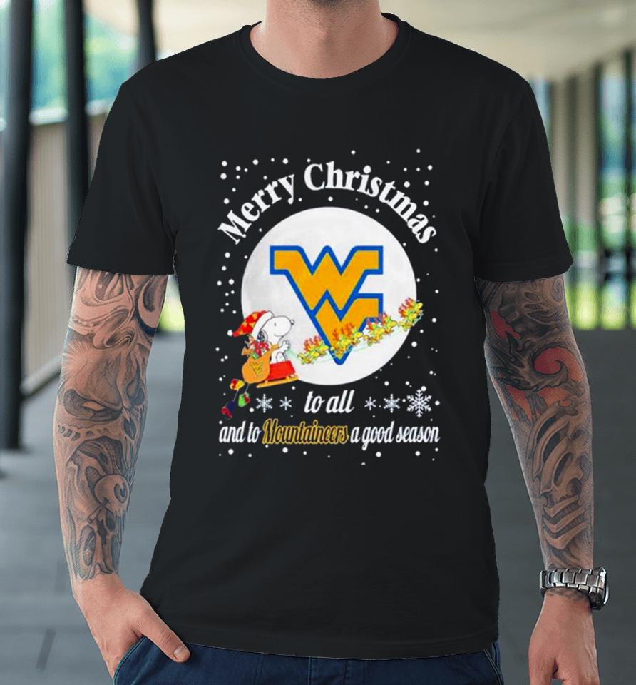 Snoopy Merry Christmas To All And To Virginia Mountaineers A Good Season Premium T-Shirt