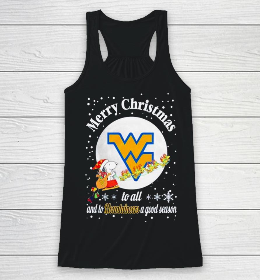 Snoopy Merry Christmas To All And To Virginia Mountaineers A Good Season Racerback Tank