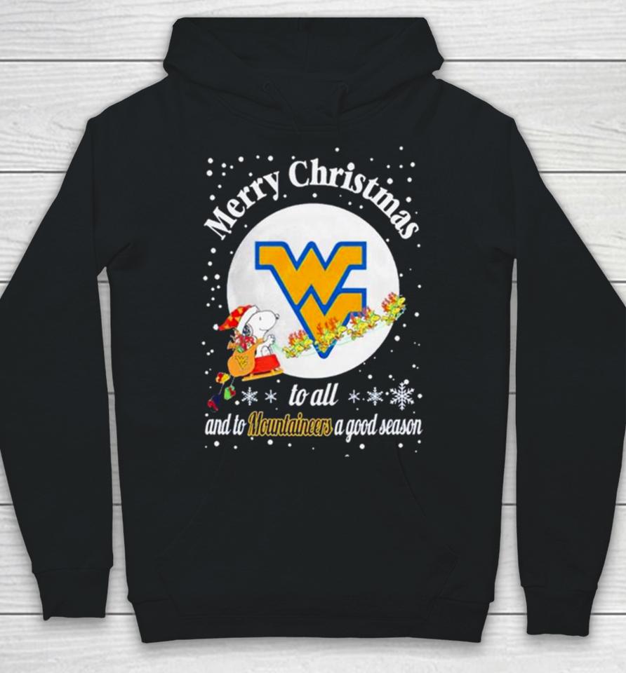 Snoopy Merry Christmas To All And To Virginia Mountaineers A Good Season Hoodie