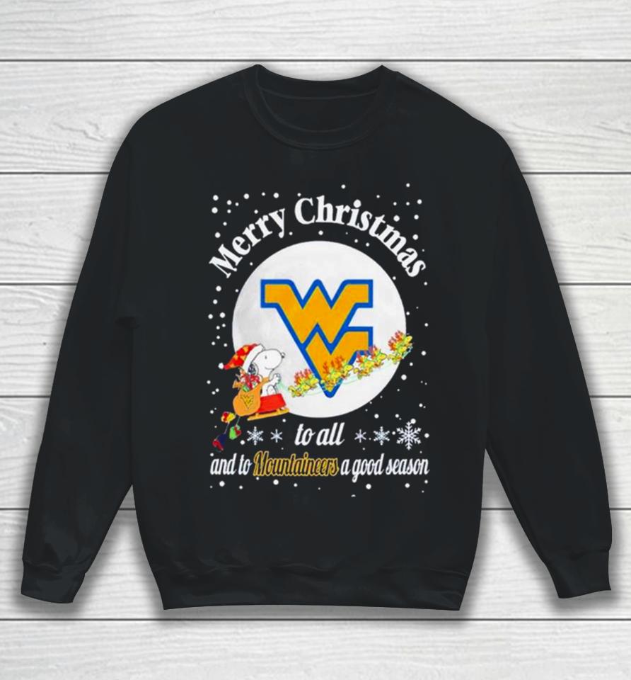 Snoopy Merry Christmas To All And To Virginia Mountaineers A Good Season Sweatshirt