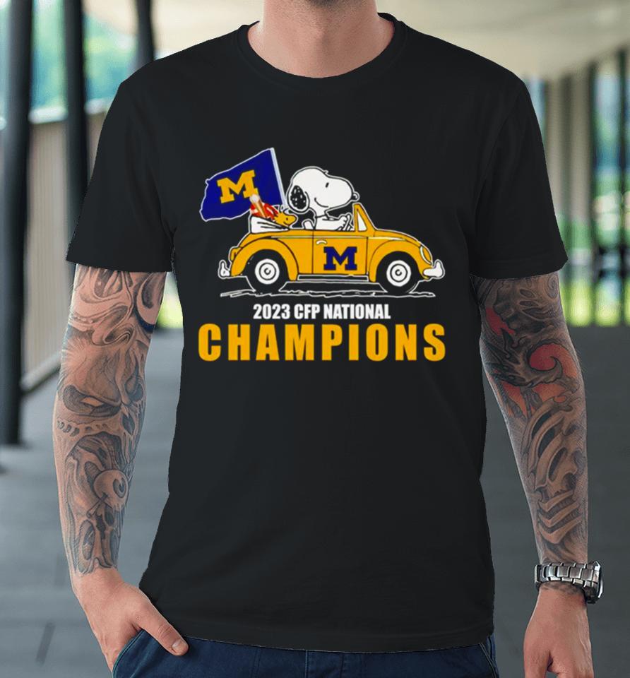 Snoopy Michigan Wolverines 2023 Cfp National Champions Premium T-Shirt