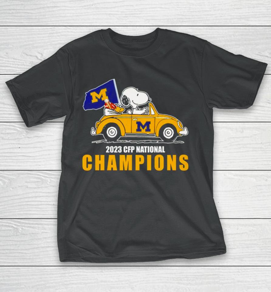 Snoopy Michigan Wolverines 2023 Cfp National Champions T-Shirt