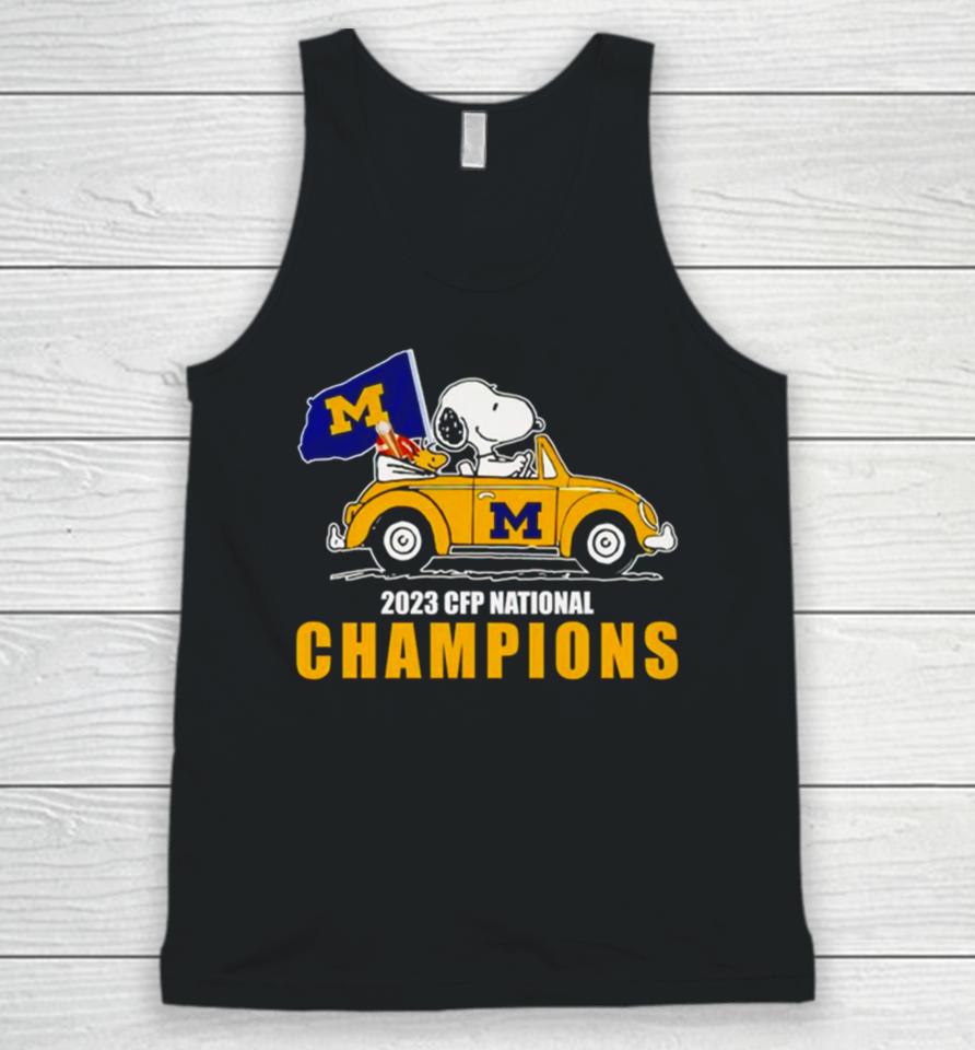 Snoopy Michigan Wolverines 2023 Cfp National Champions Unisex Tank Top