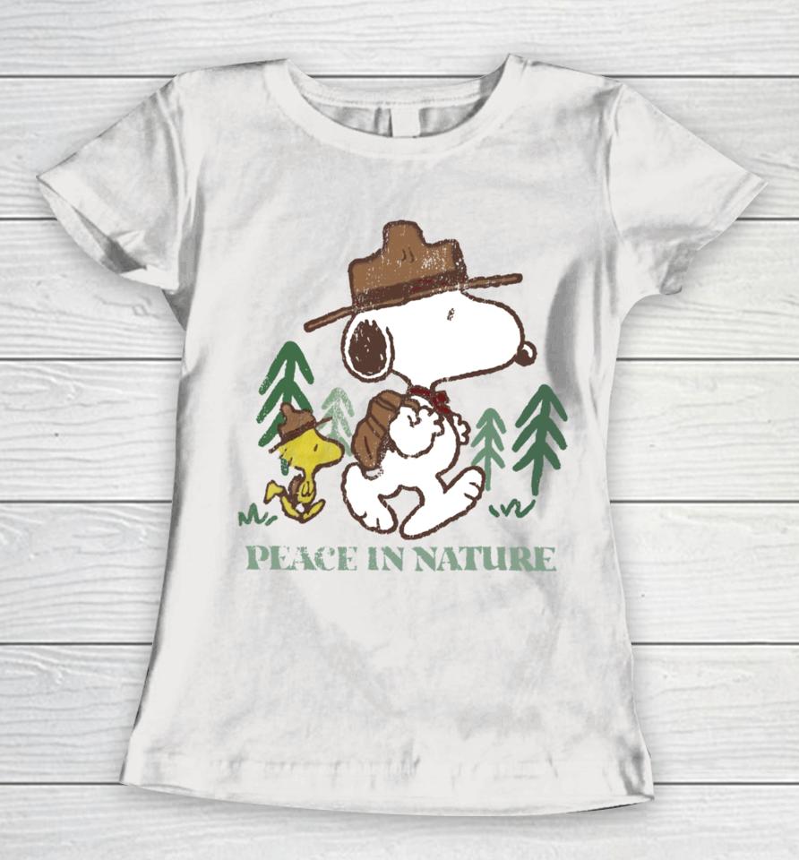 Snoopy Peace In Nature Women T-Shirt