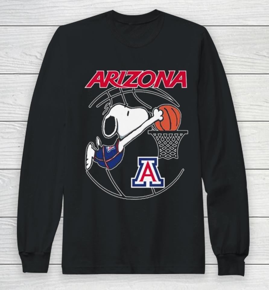 Snoopy Playing Basketball Arizona Wildcats 2024 Long Sleeve T-Shirt