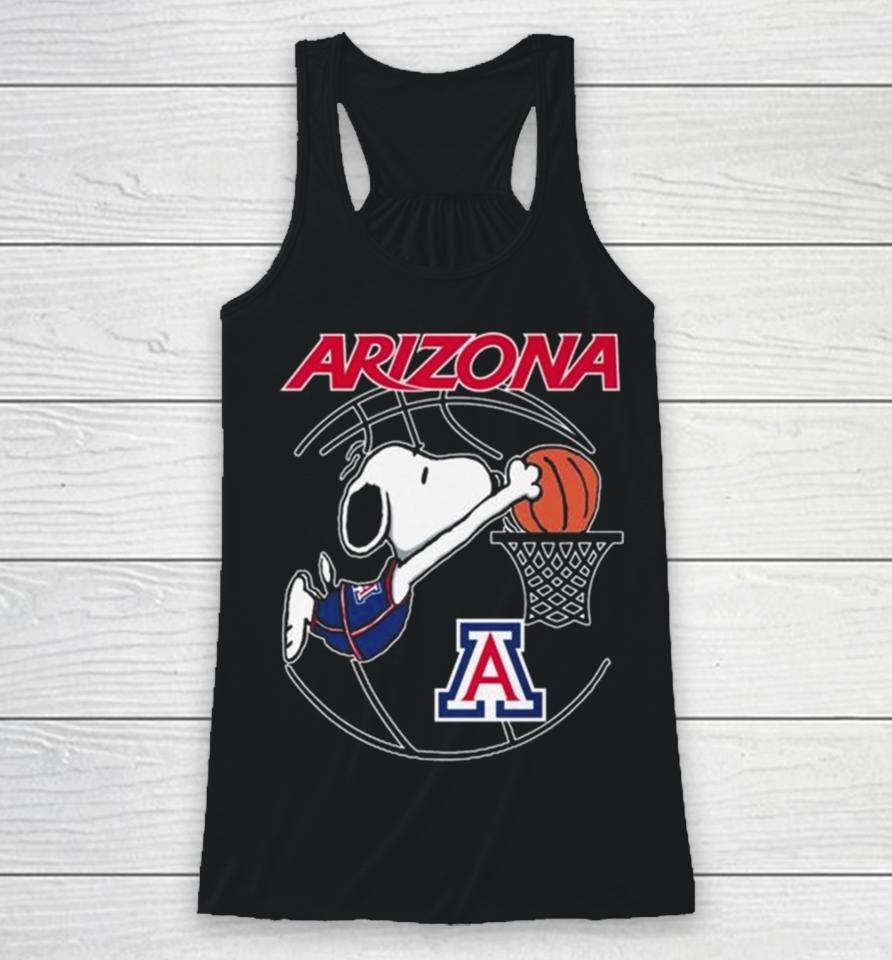Snoopy Playing Basketball Arizona Wildcats 2024 Racerback Tank