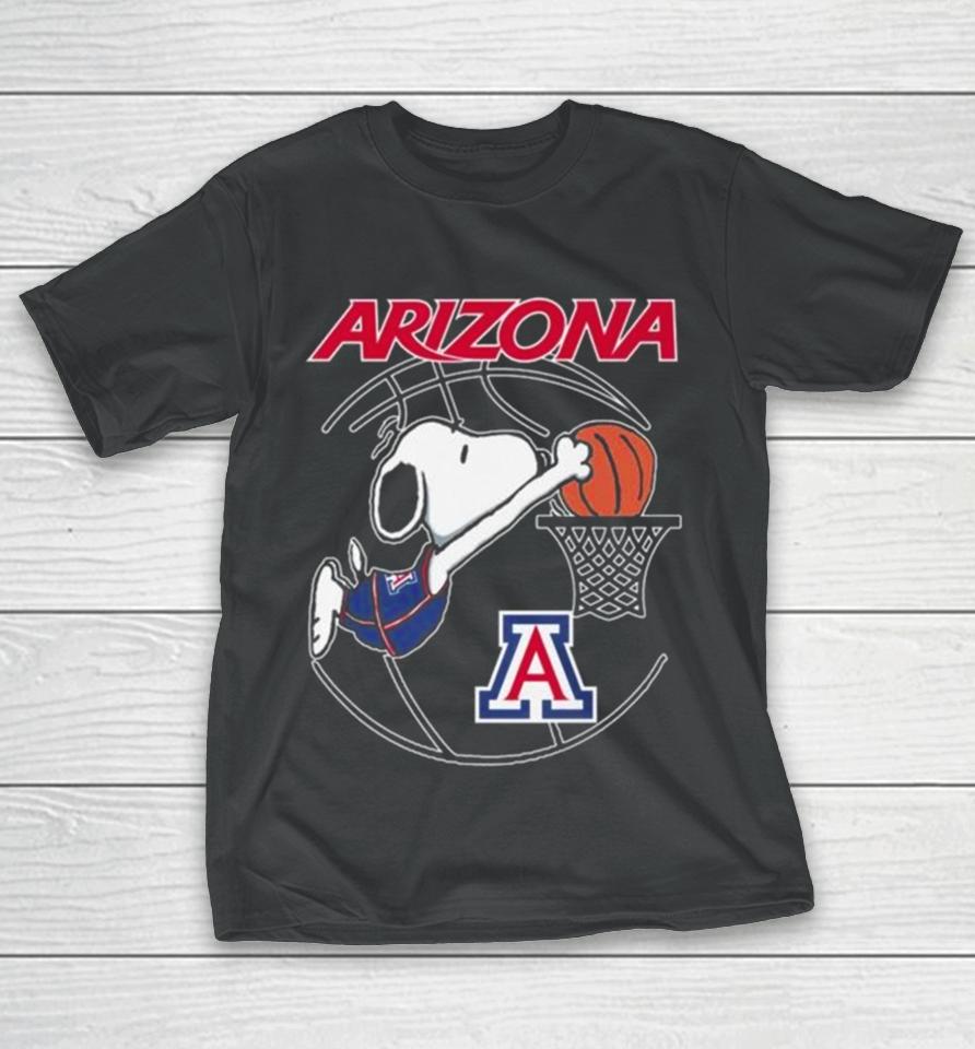 Snoopy Playing Basketball Arizona Wildcats 2024 T-Shirt