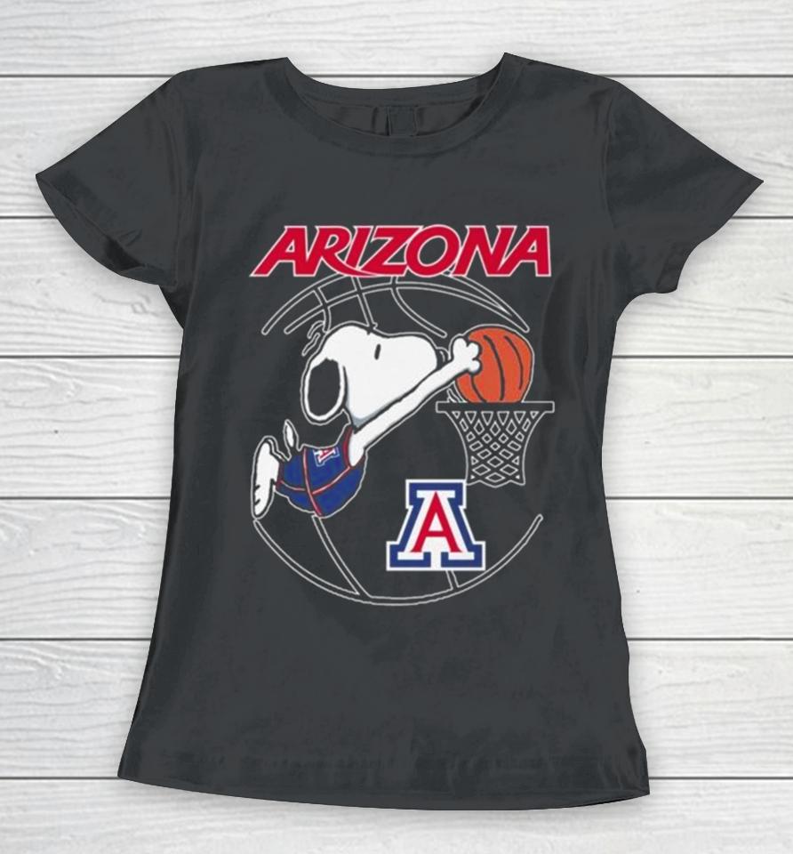 Snoopy Playing Basketball Arizona Wildcats 2024 Women T-Shirt