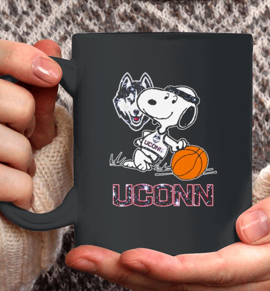 Snoopy Uconn Huskies Basketball Coffee Mug