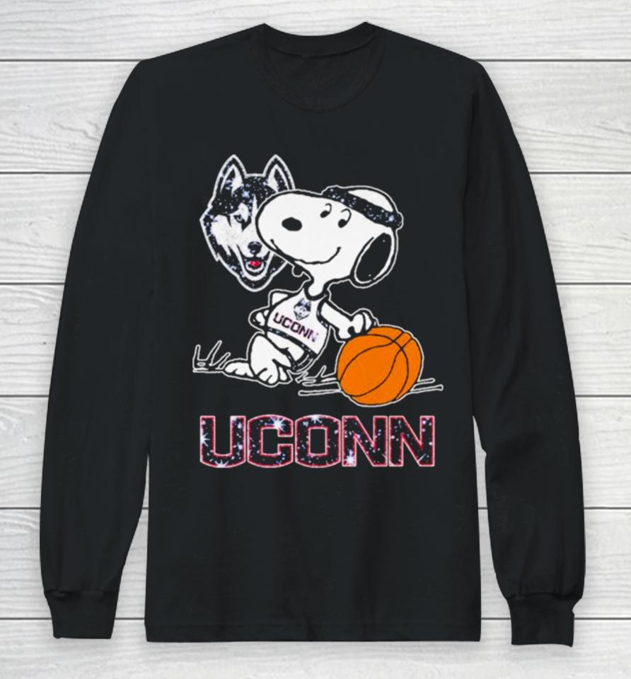 Snoopy Uconn Huskies Basketball Long Sleeve T-Shirt
