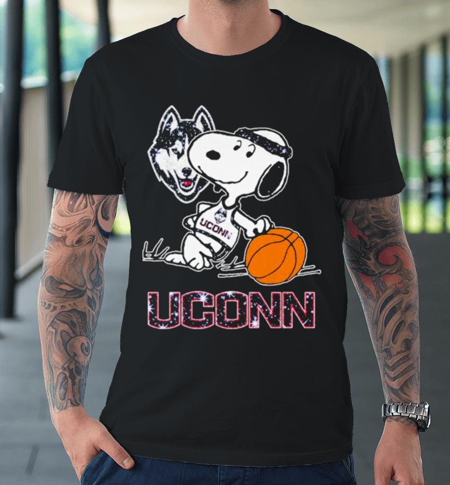 Snoopy Uconn Huskies Basketball Premium T-Shirt