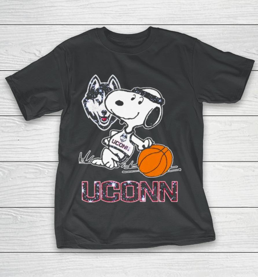 Snoopy Uconn Huskies Basketball T-Shirt