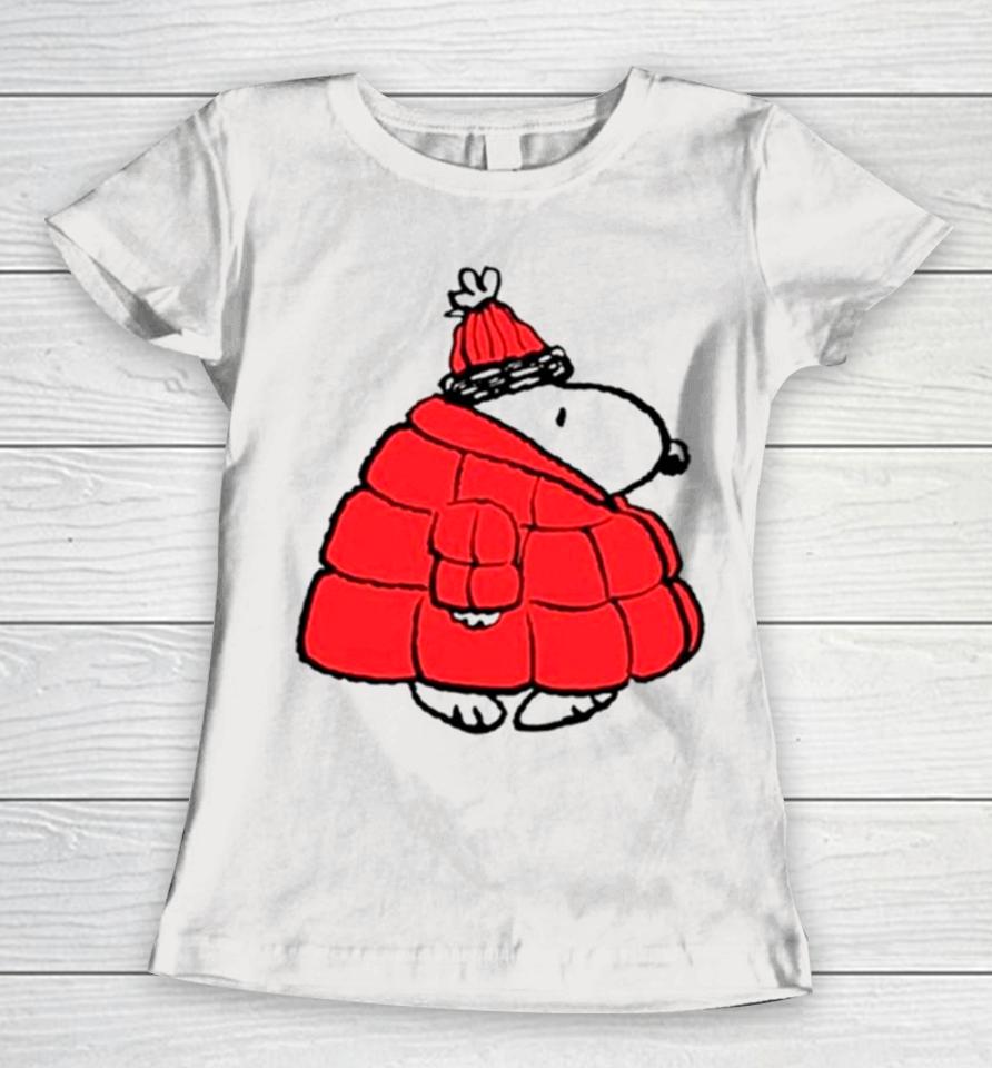 Snoopy Winter Puffy Women T-Shirt