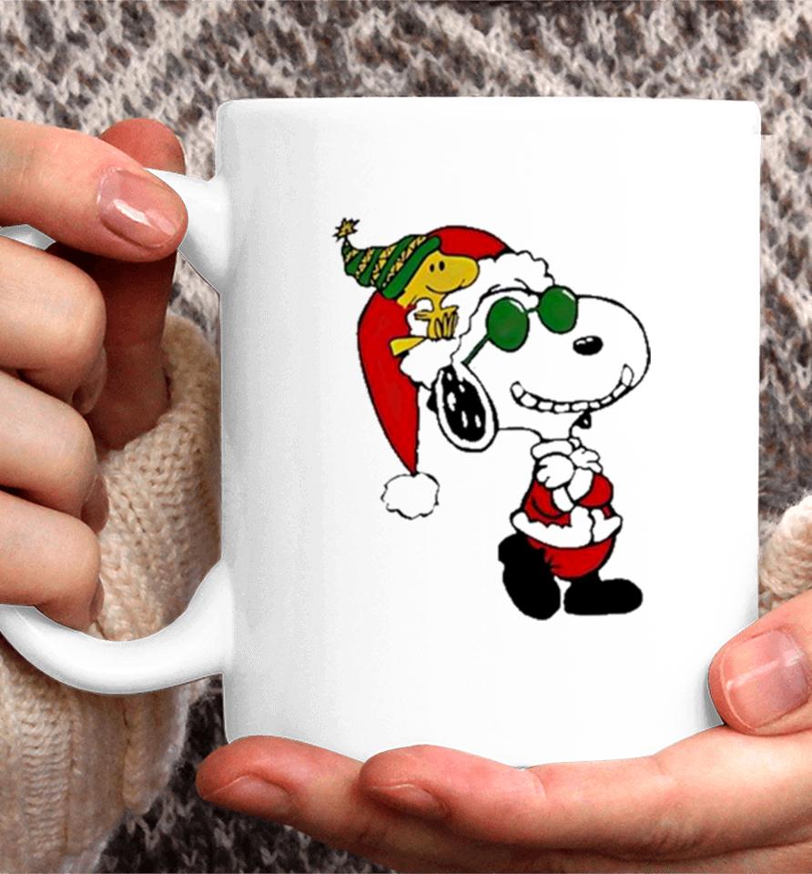Snoopy Woodstock Peanuts Merry Christmas Coffee Mug