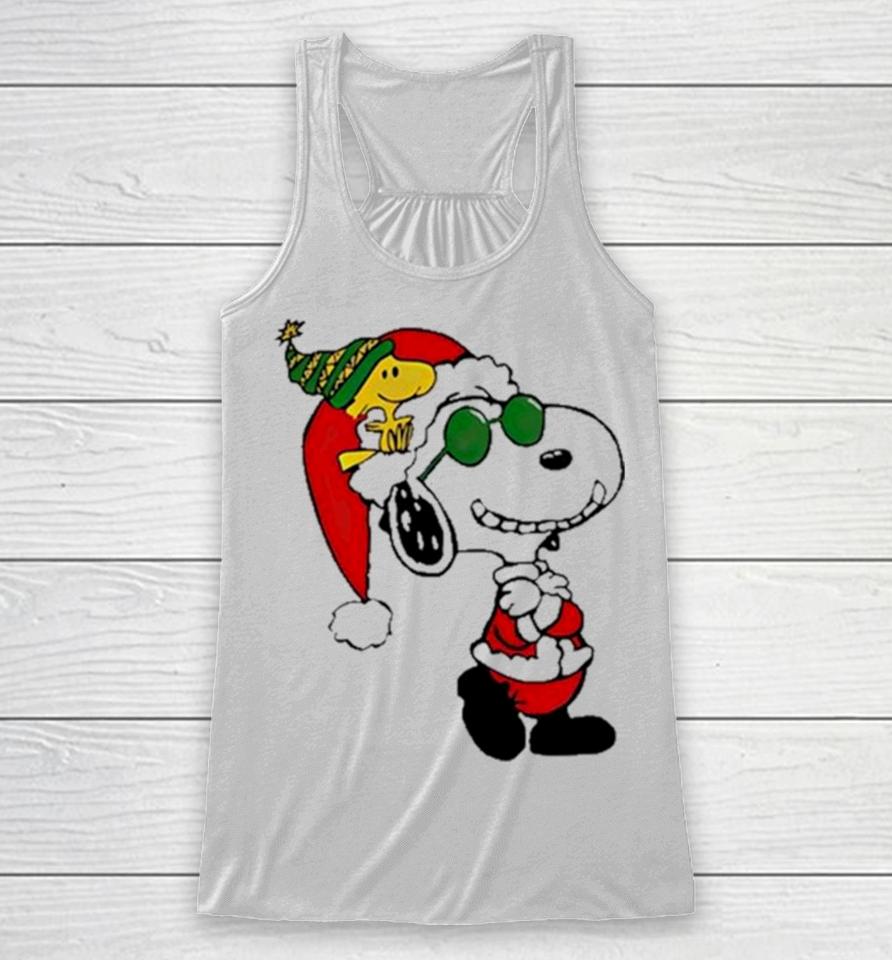 Snoopy Woodstock Peanuts Merry Christmas Racerback Tank