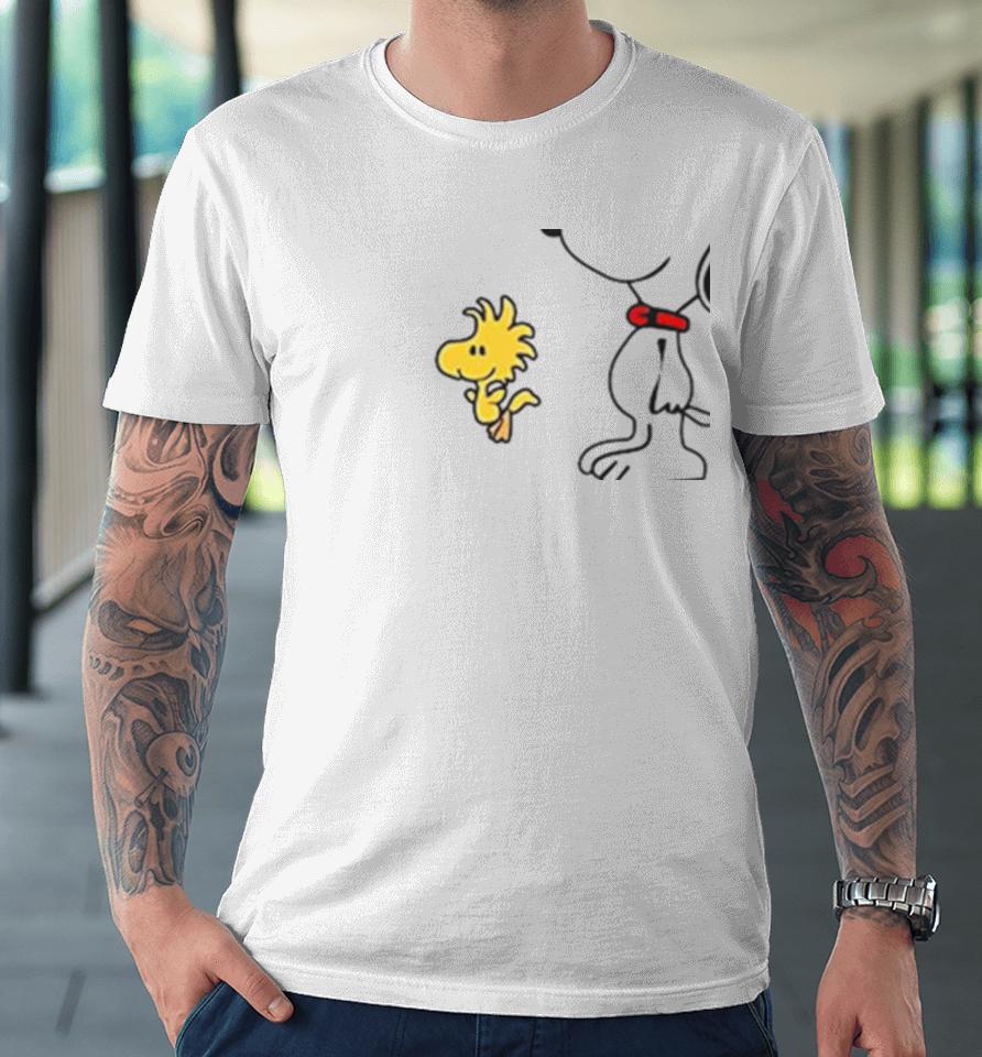 Snoopy Woodstock Sometimes I Talk To Myself Then We Both Laugh And Laugh Premium T-Shirt