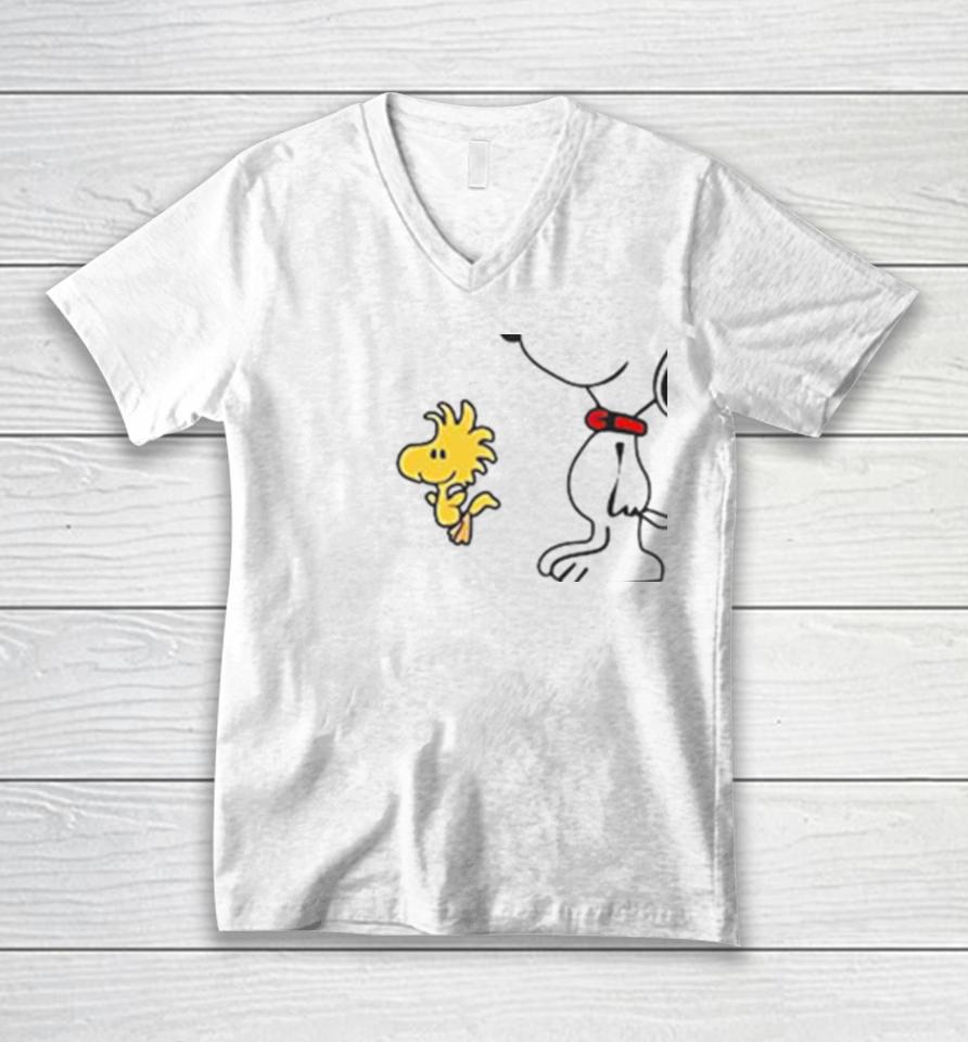 Snoopy Woodstock Sometimes I Talk To Myself Then We Both Laugh And Laugh Unisex V-Neck T-Shirt