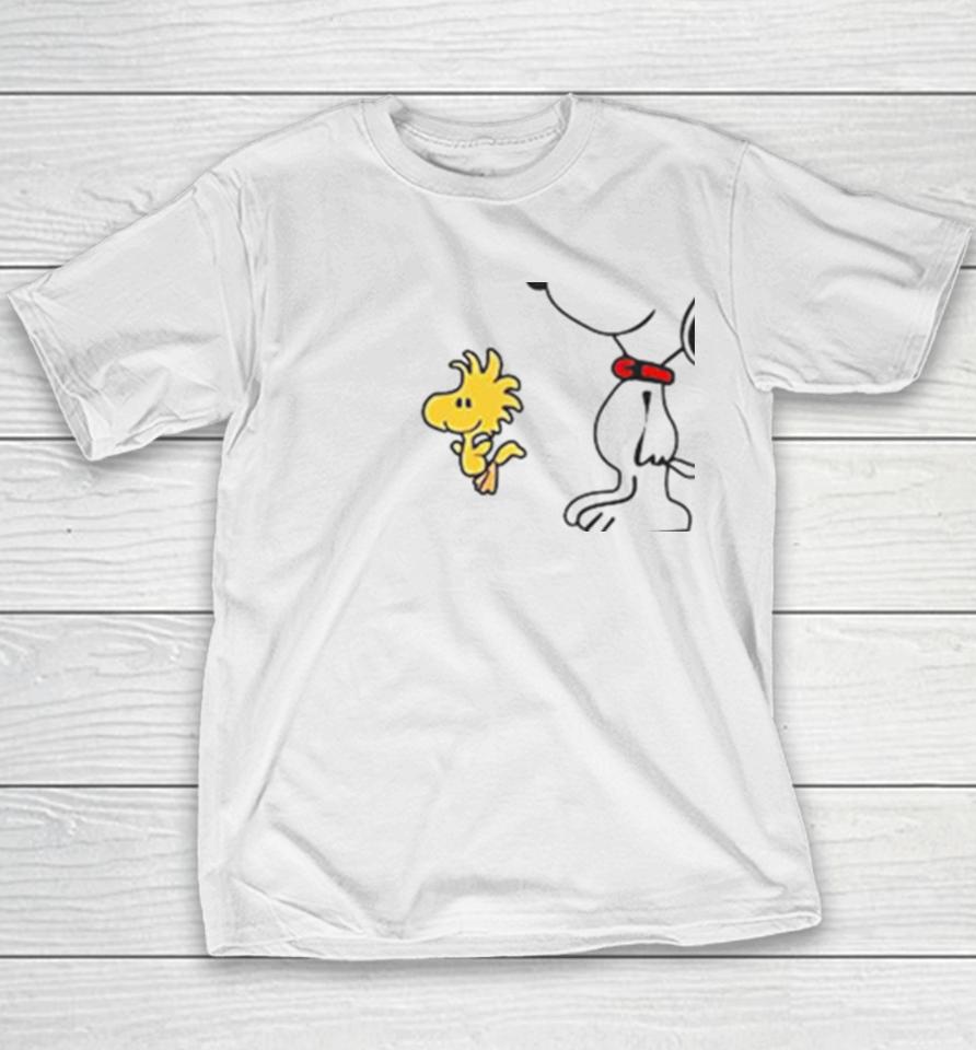 Snoopy Woodstock Sometimes I Talk To Myself Then We Both Laugh And Laugh Youth T-Shirt