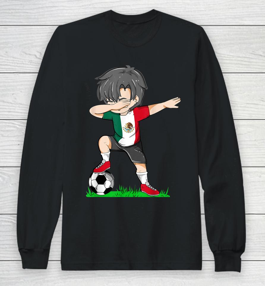 Soccer Mexico Jersey Shirt Mexican Flag Football Long Sleeve T-Shirt