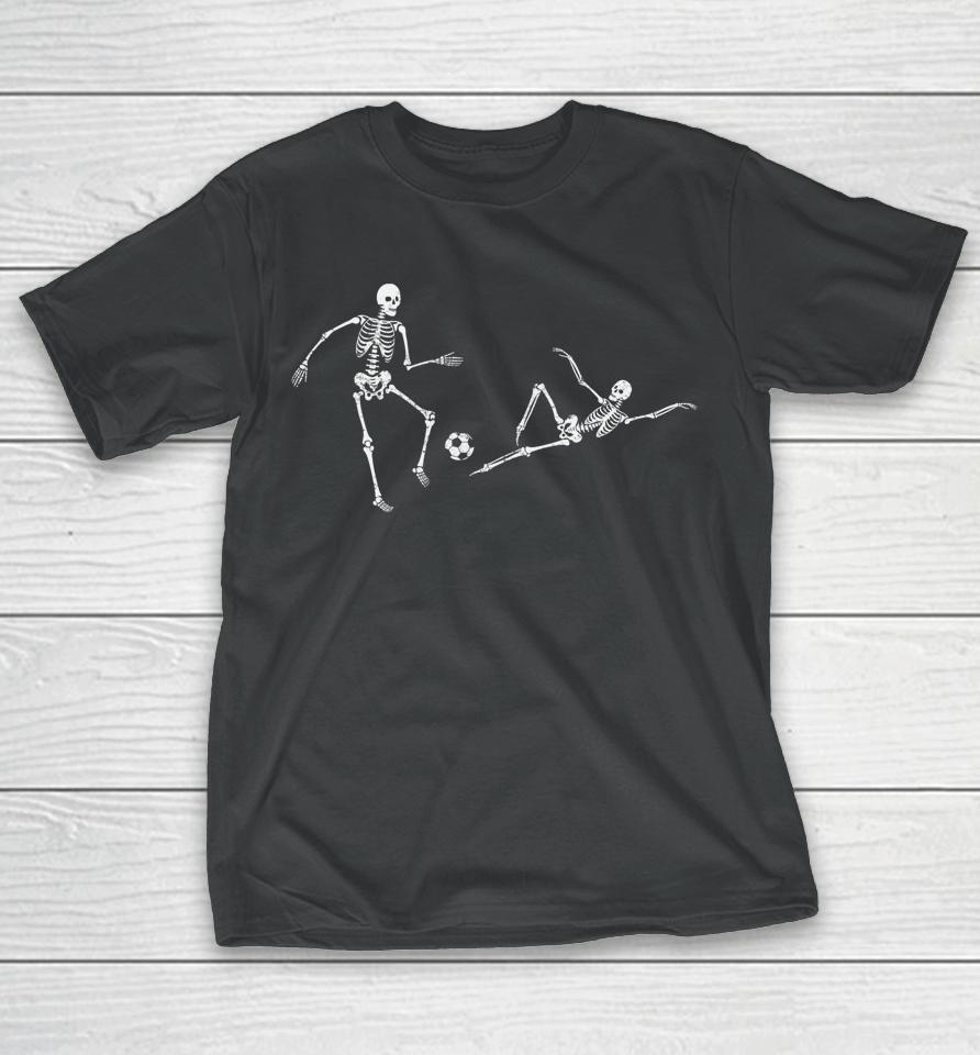 Soccer Skeleton Ghost Halloween T-Shirt