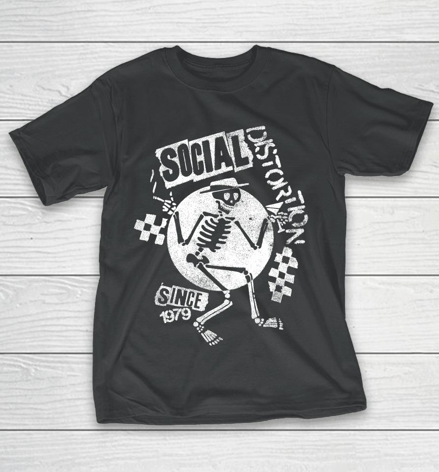 Social Distortion White Spray Skelly T-Shirt