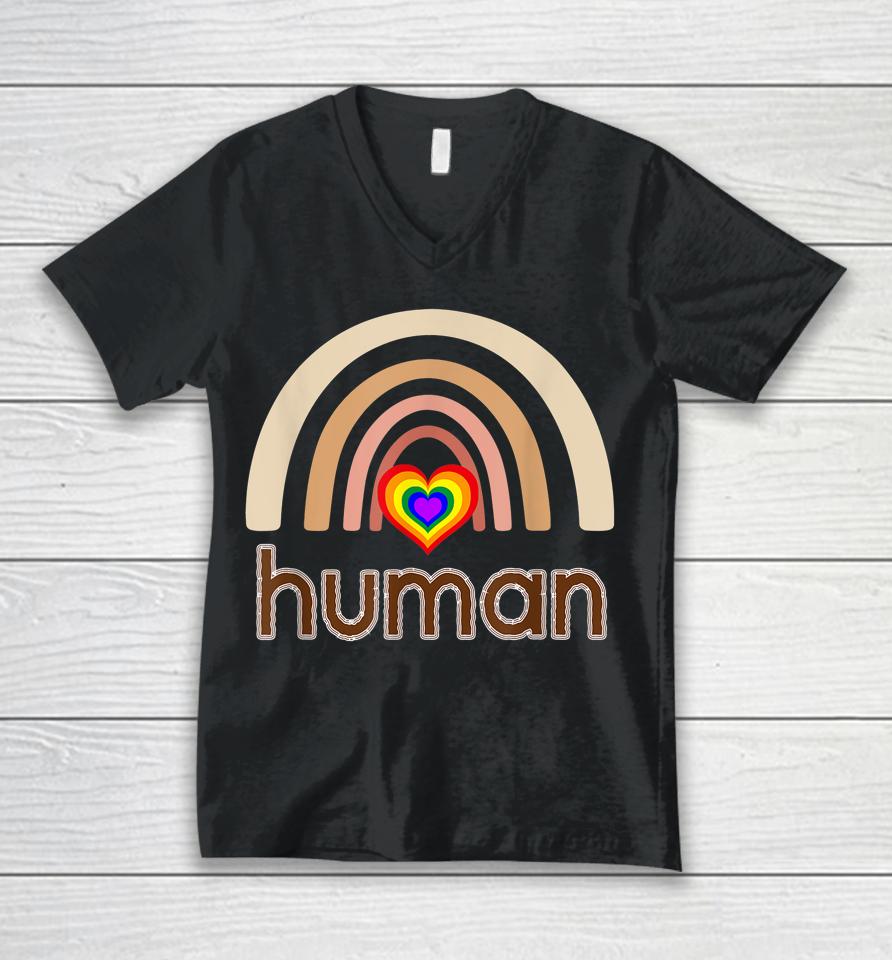 Social Justice Lgbtq Pride Anti Racism Human Rights Equality Unisex V-Neck T-Shirt