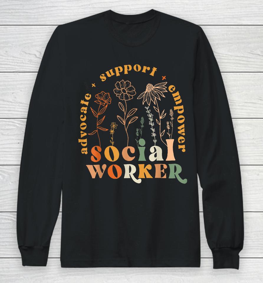 Social Worker T Shirt Funny Social Work Month Long Sleeve T-Shirt