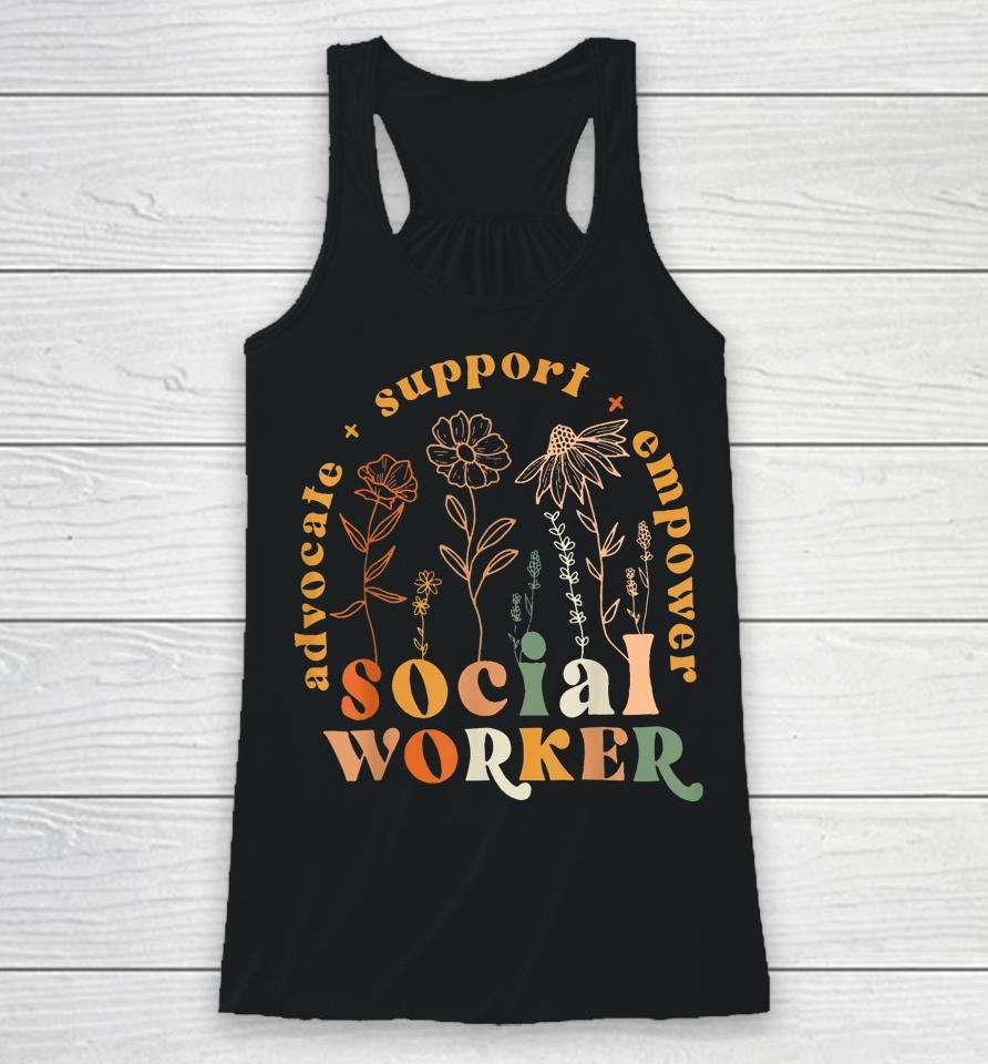 Social Worker T Shirt Funny Social Work Month Racerback Tank