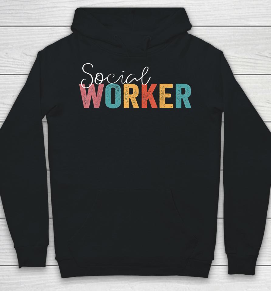 Social Worker Vintage Funny Job Title School Worker Hoodie