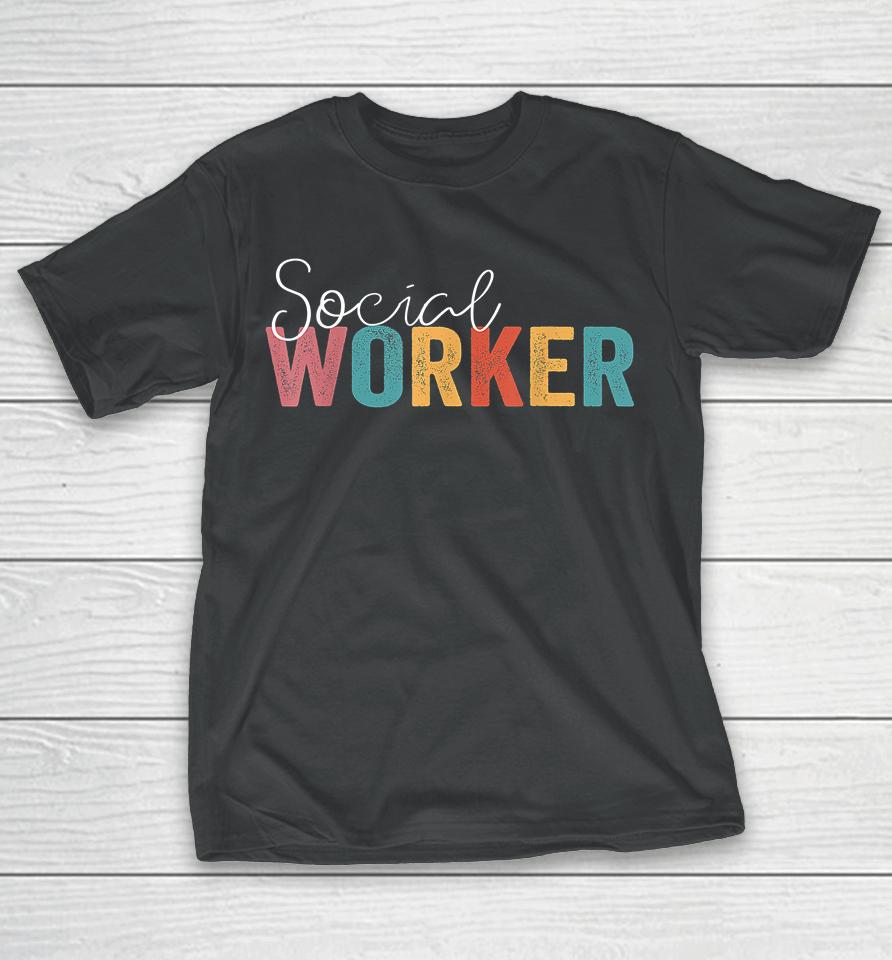 Social Worker Vintage Funny Job Title School Worker T-Shirt