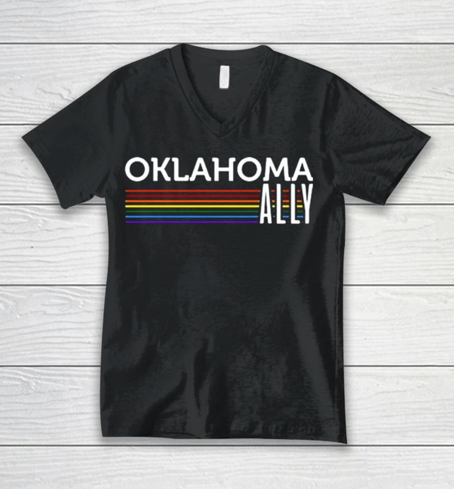 Socialwarrrioriuencer Oklahoma Ally Unisex V-Neck T-Shirt
