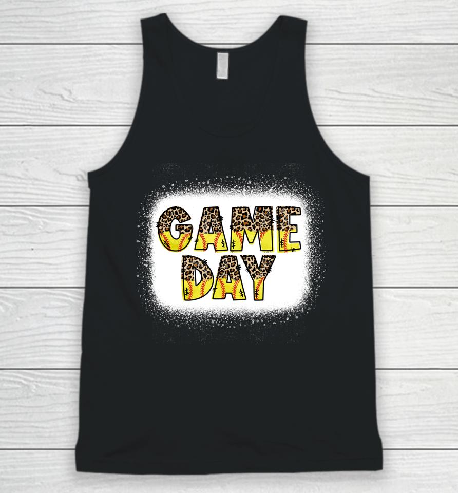 Softball And Baseball Game Day Mom Bleached Unisex Tank Top
